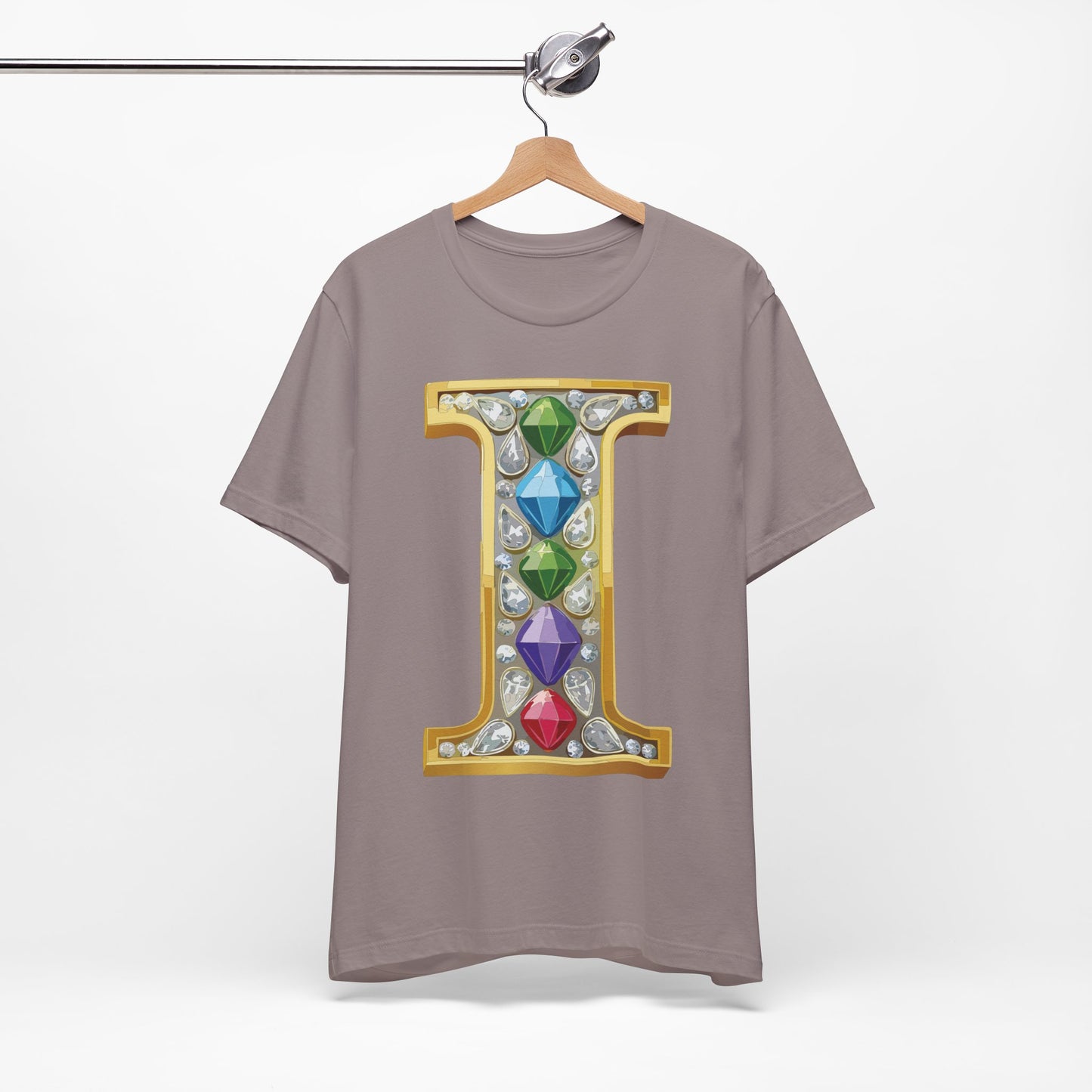 Letter Shirt, Shirt with Letters, Tee Shirt with Gold Letter, Shirt with Antique Letters
