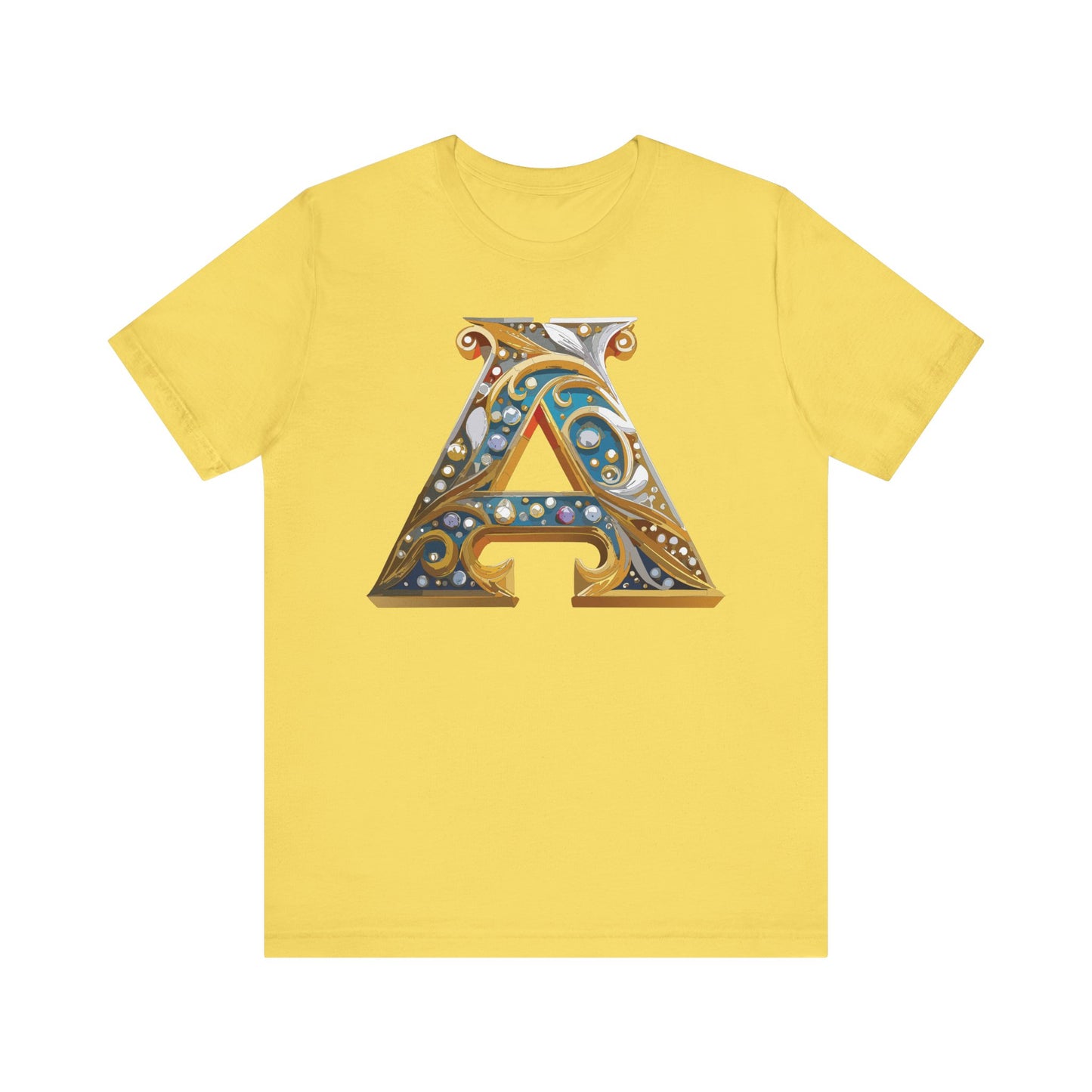 Letter Shirt, Shirt with Letters, Tee Shirt with Gold Letter, Shirt with Antique Letters