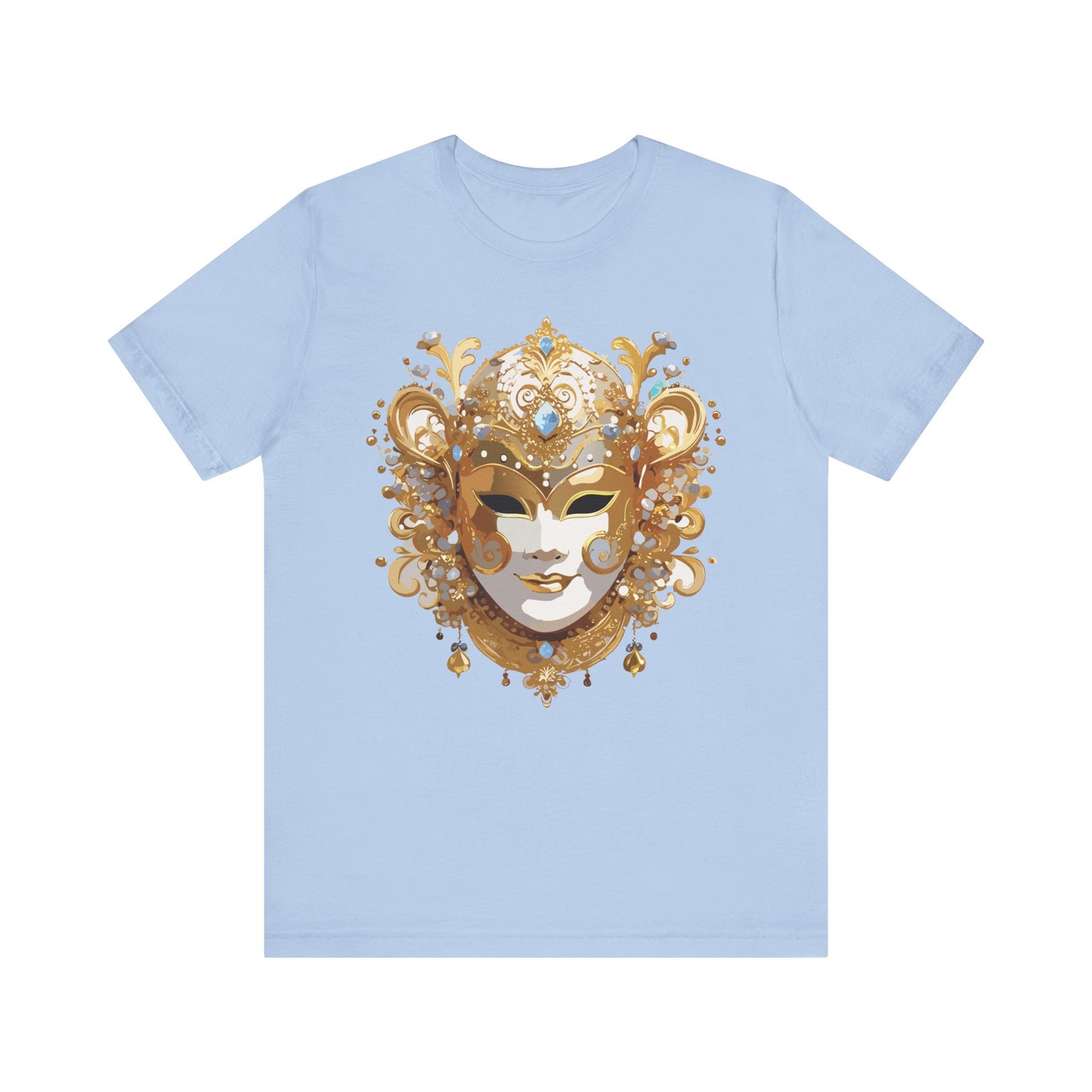 Mask Shirt, Shirt with Mask, Tee Shirt with Gold Face