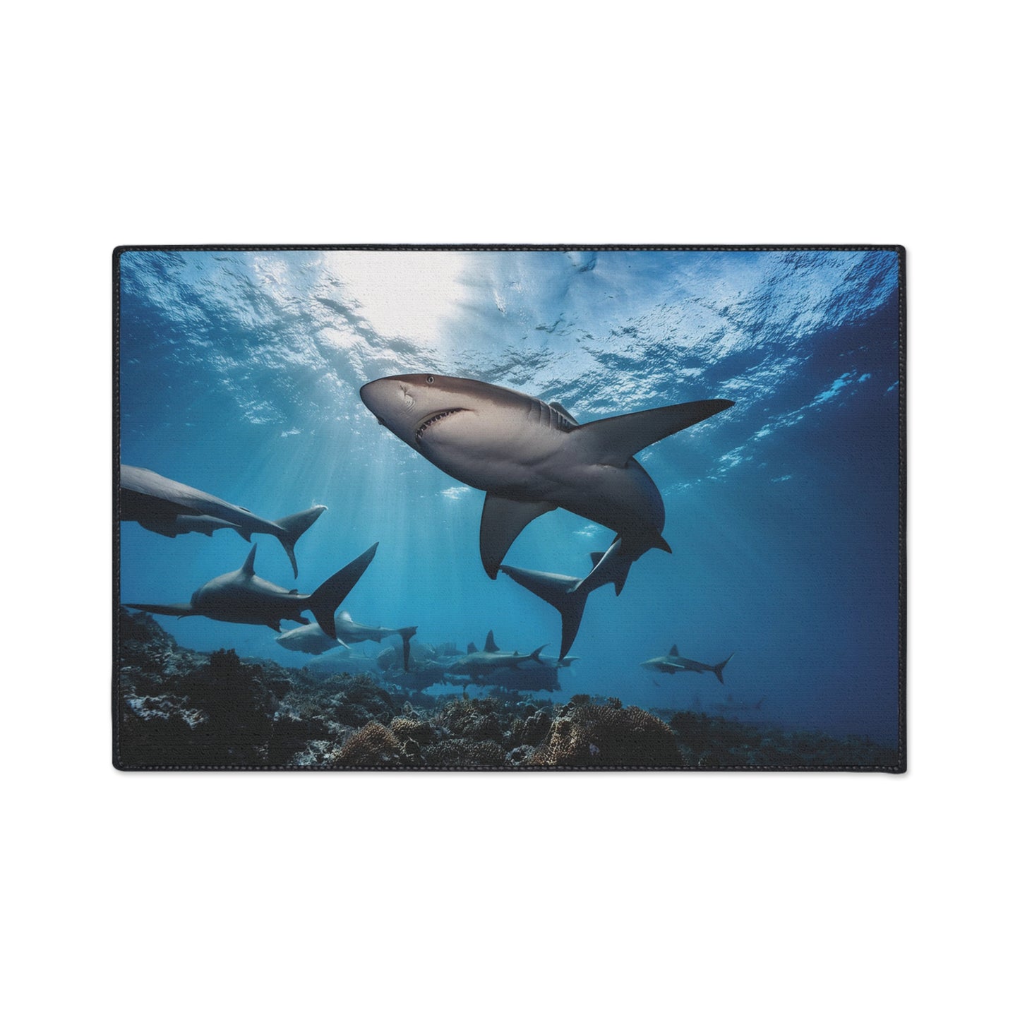 Heavy Duty Floor Mat - Deep Ocean - sharks