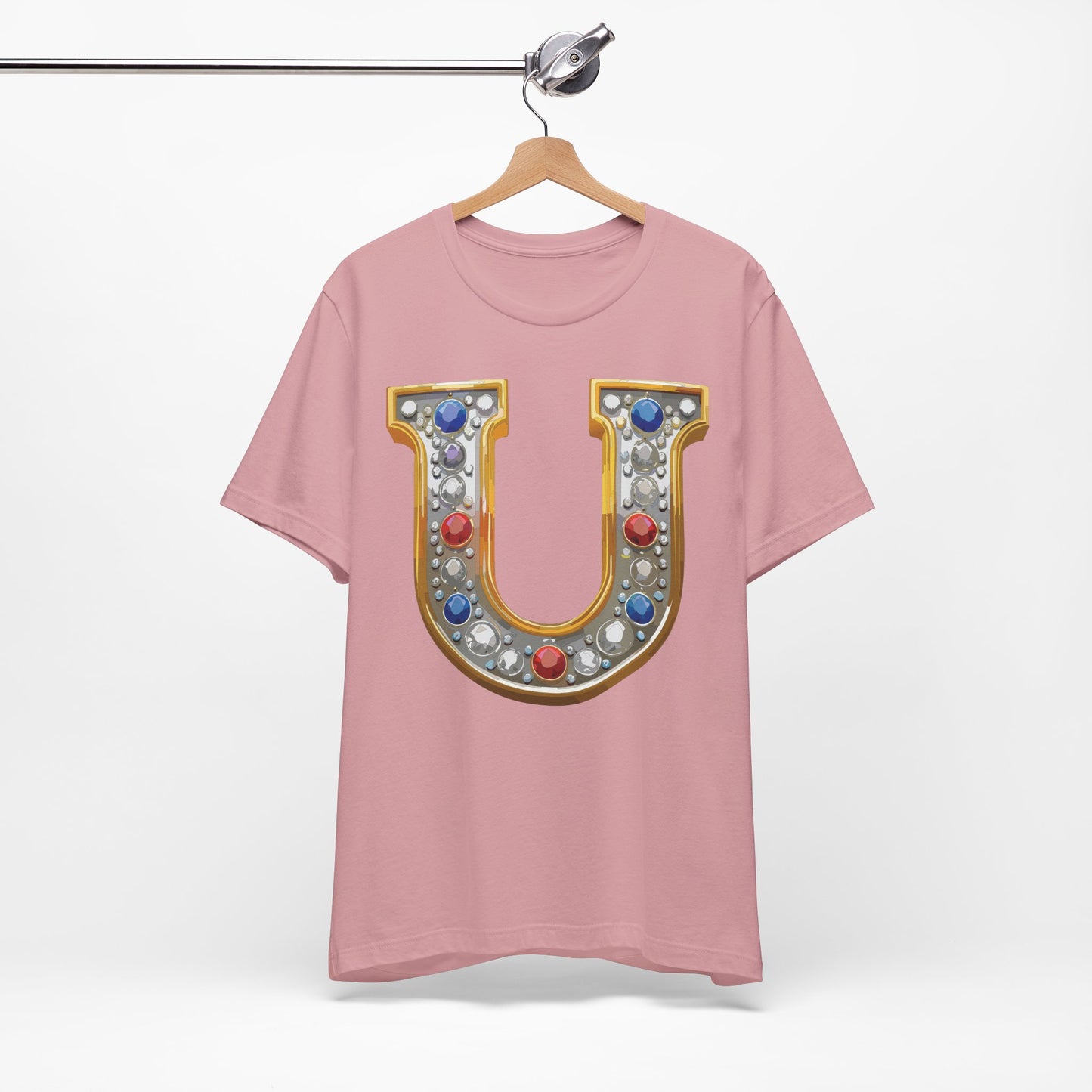 Letter Shirt, Shirt with Letters, Tee Shirt with Gold Letter, Shirt with Antique Letters