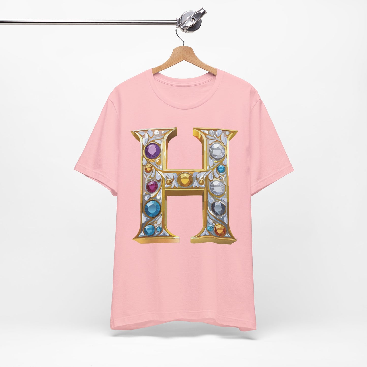 Letter Shirt, Shirt with Letters, Tee Shirt with Gold Letter, Shirt with Antique Letters