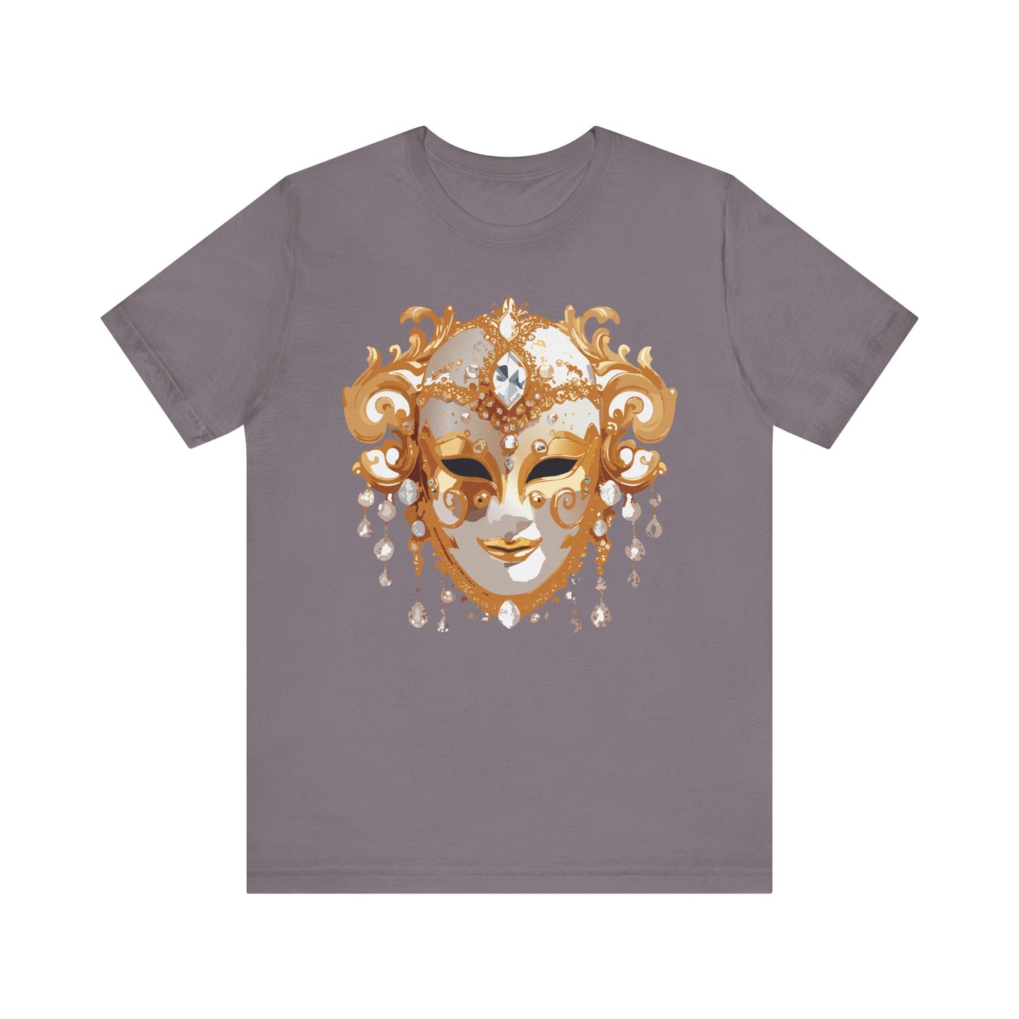 Mask Shirt, Shirt with Mask, Tee Shirt with Gold Face