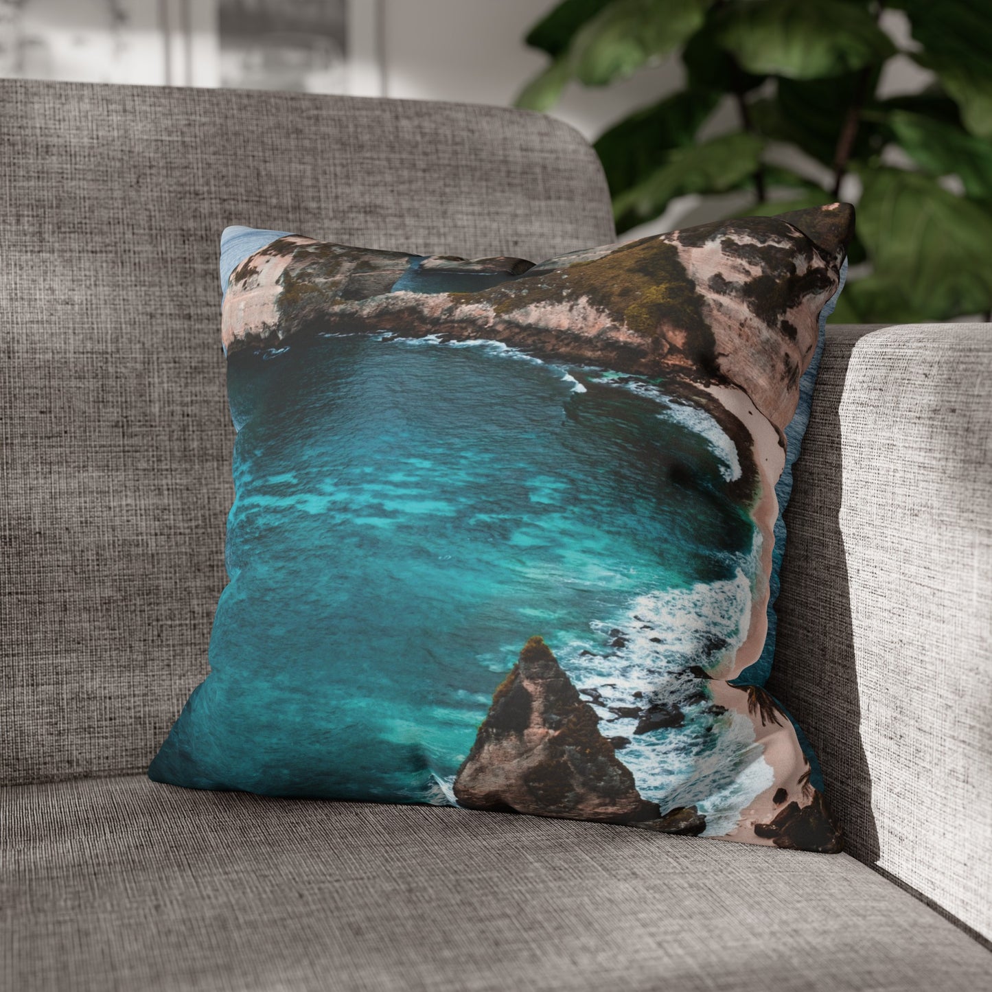 Beach Faux Suede Square Pillowcase