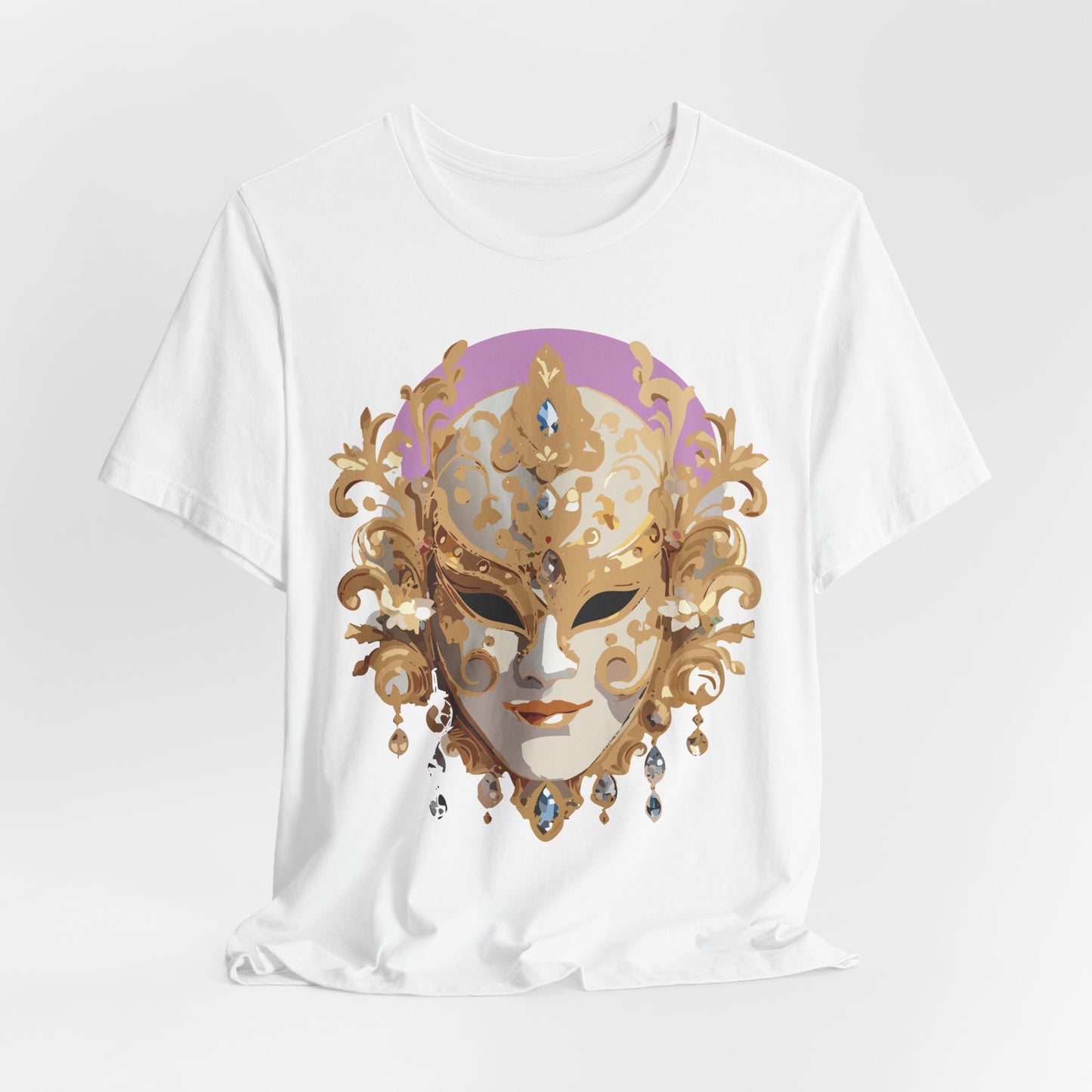 Mask Shirt, Shirt with Mask, Tee Shirt with Gold Face