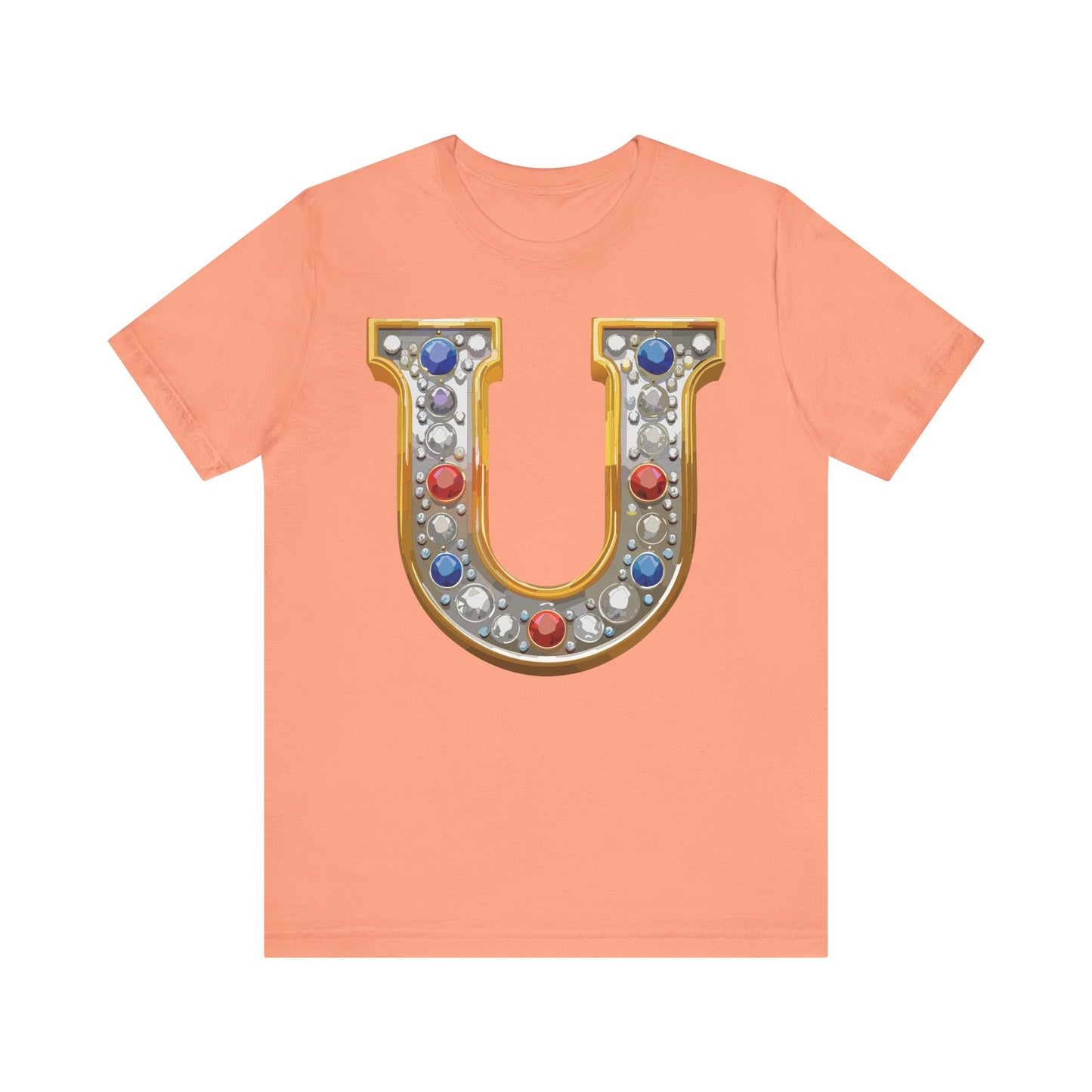 Letter Shirt, Shirt with Letters, Tee Shirt with Gold Letter, Shirt with Antique Letters
