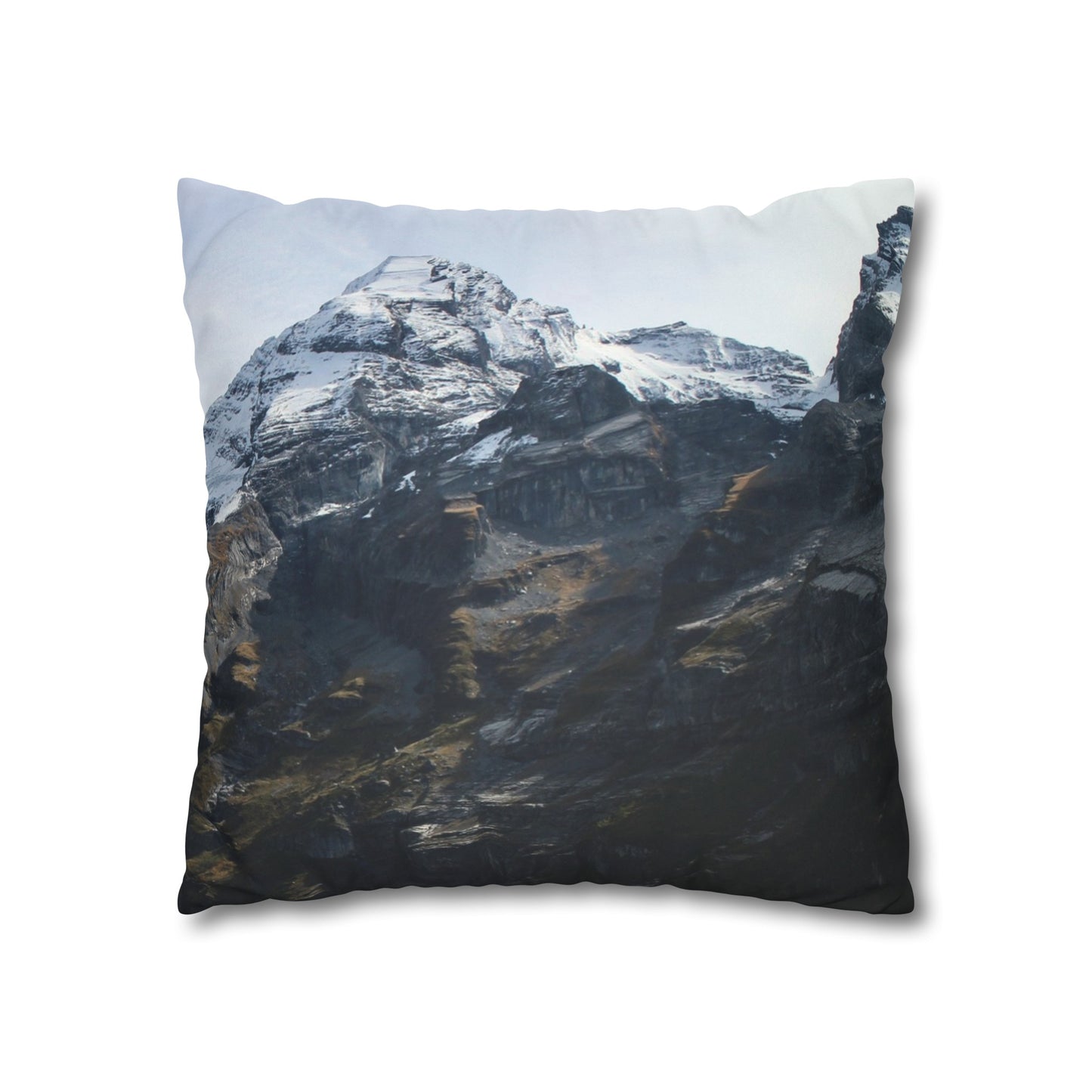 Faux Suede Square Pillowcase with Landscape