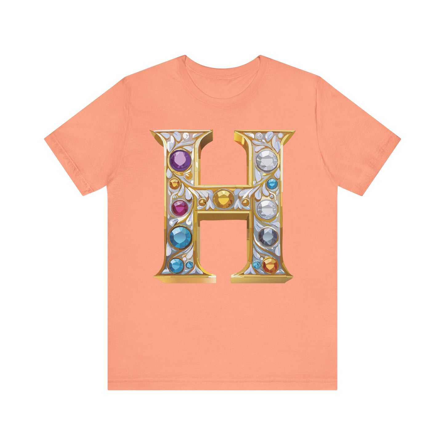 Letter Shirt, Shirt with Letters, Tee Shirt with Gold Letter, Shirt with Antique Letters