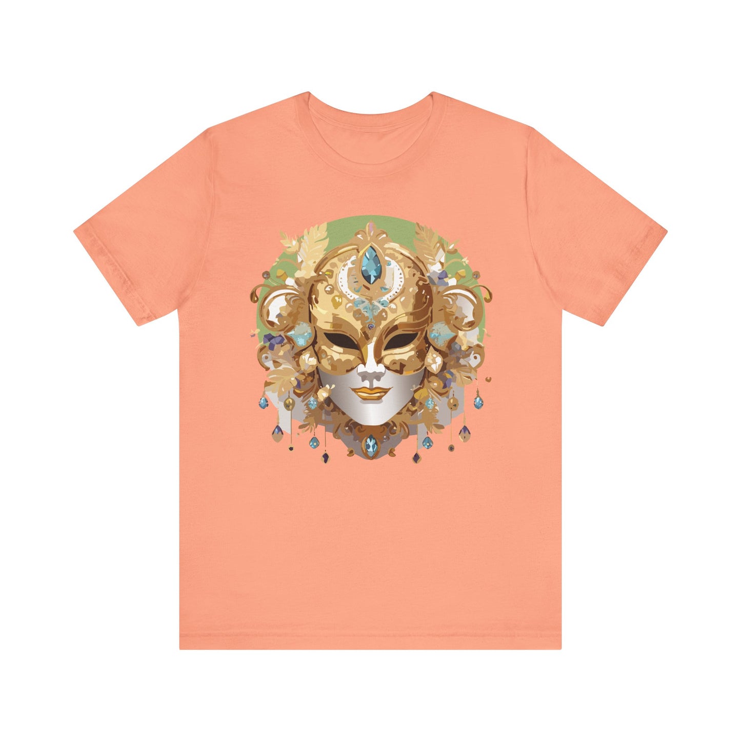 Mask Shirt, Shirt with Mask, Tee Shirt with Gold Face