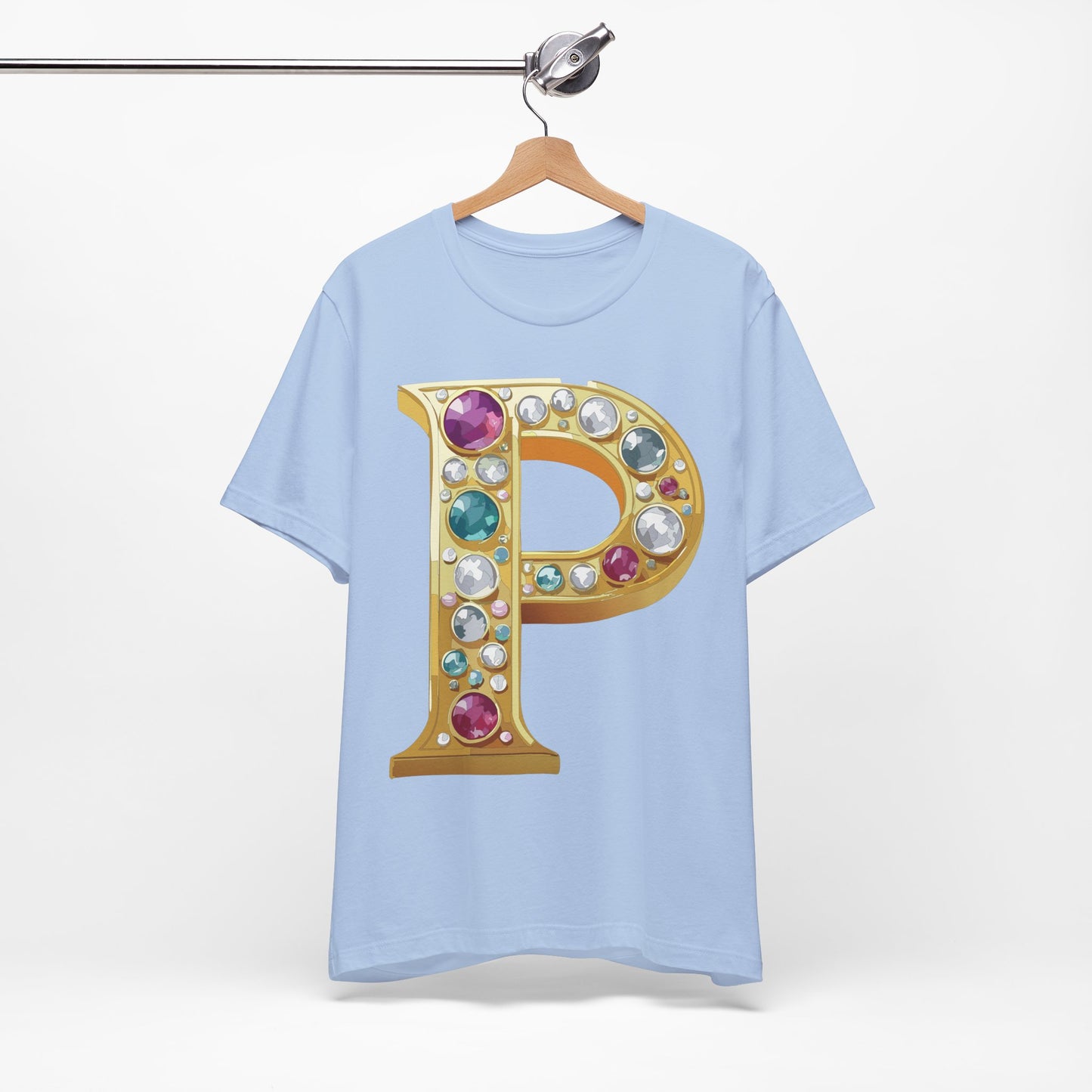 Letter Shirt, Shirt with Letters, Tee Shirt with Gold Letter, Shirt with Antique Letters