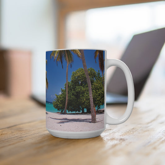 Coffee & Tea Mug with Beach Prints, 15oz