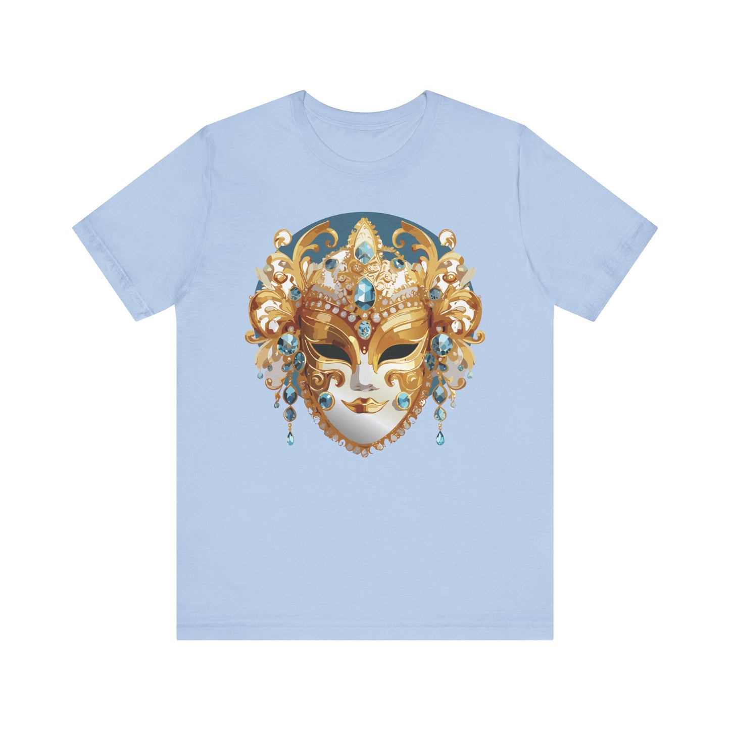 Mask Shirt, Shirt with Mask, Tee Shirt with Gold Face