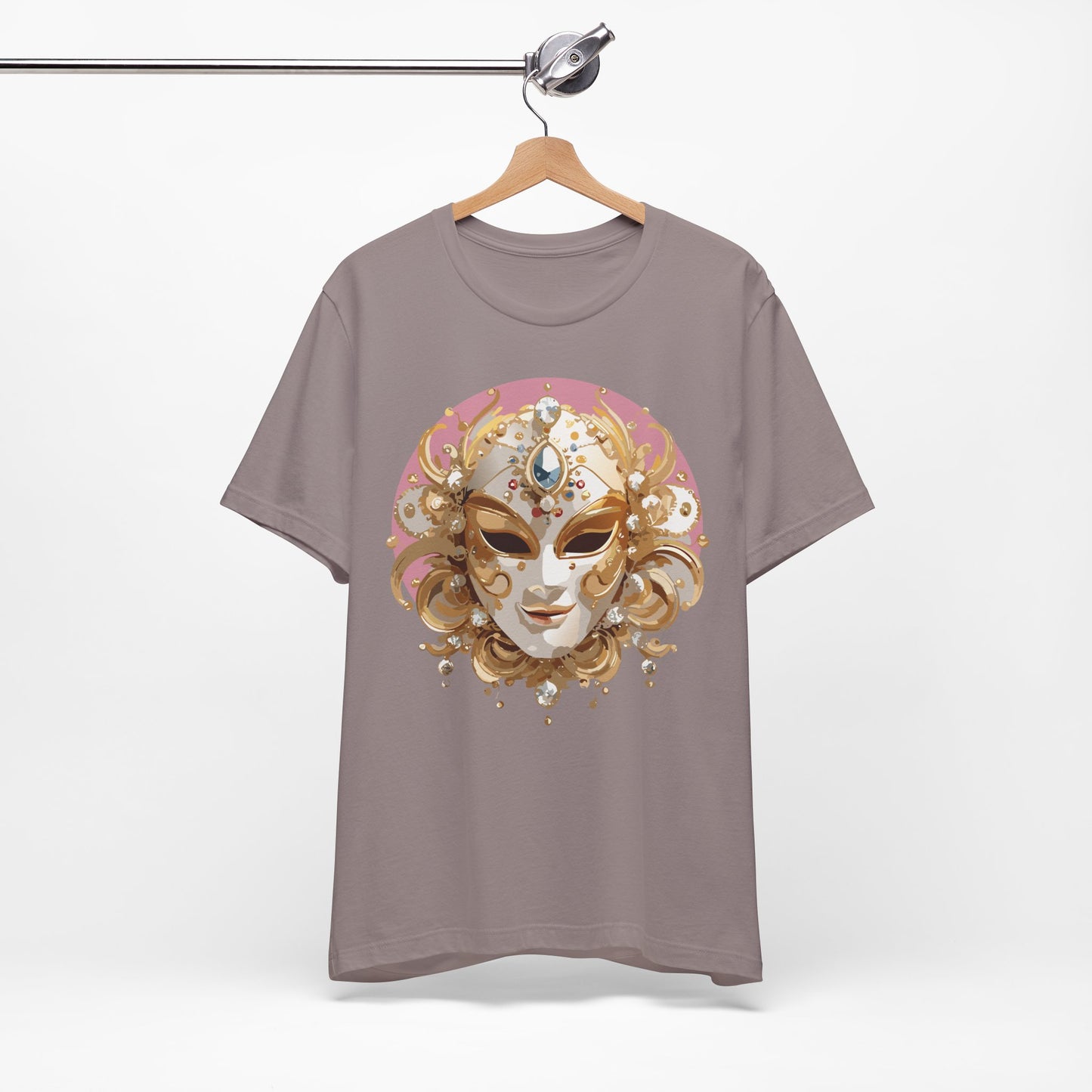 Mask Shirt, Shirt with Mask, Tee Shirt with Gold Face