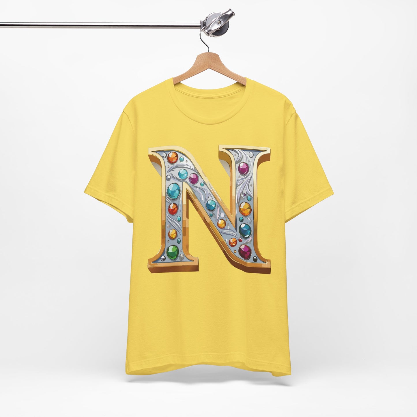 Letter Shirt, Shirt with Letters, Tee Shirt with Gold Letter, Shirt with Antique Letters