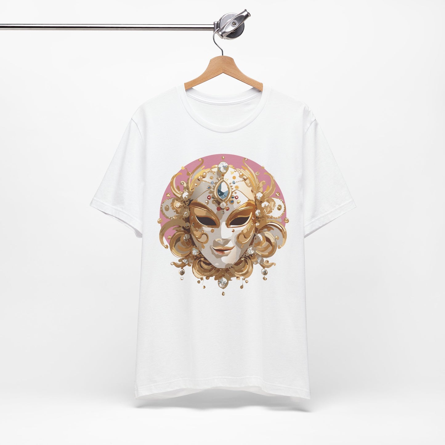 Mask Shirt, Shirt with Mask, Tee Shirt with Gold Face
