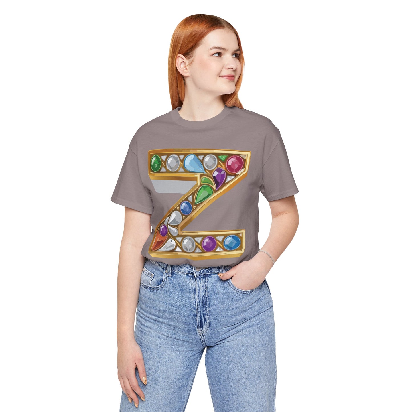 Letter Shirt, Shirt with Letters, Tee Shirt with Gold Letter, Shirt with Antique Letters