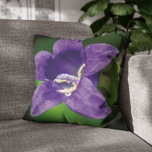 Floral Faux Suede Square Pillowcase