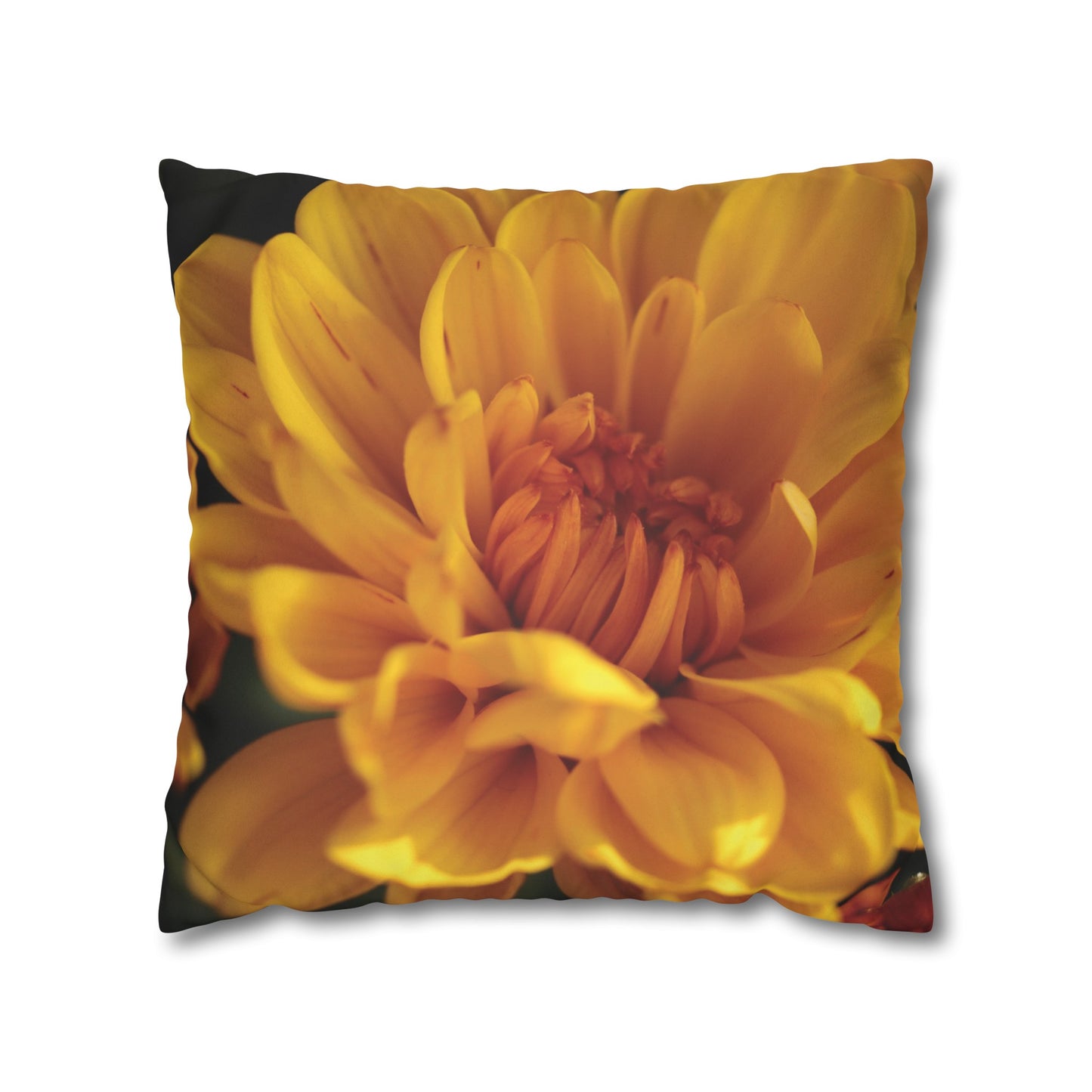 Floral Faux Suede Square Pillowcase