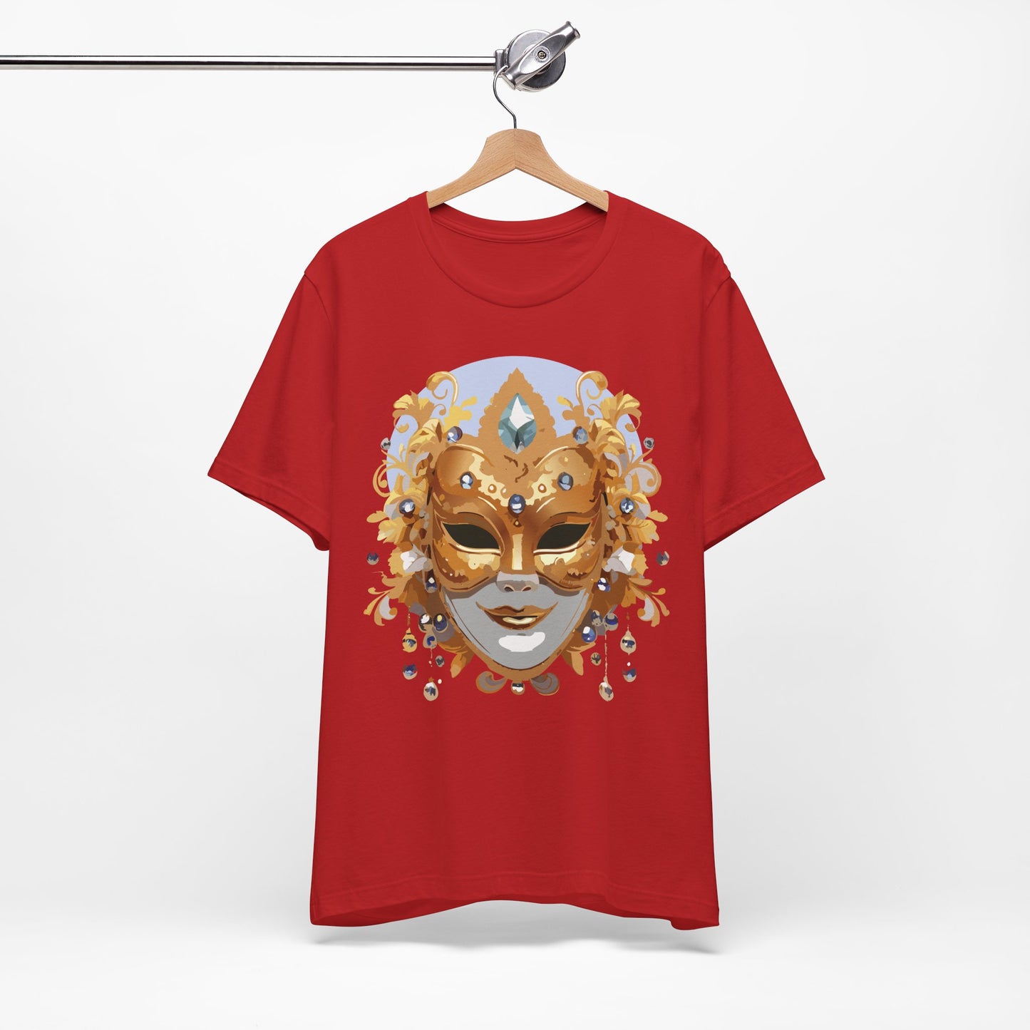 Mask Shirt, Shirt with Mask, Tee Shirt with Gold Face