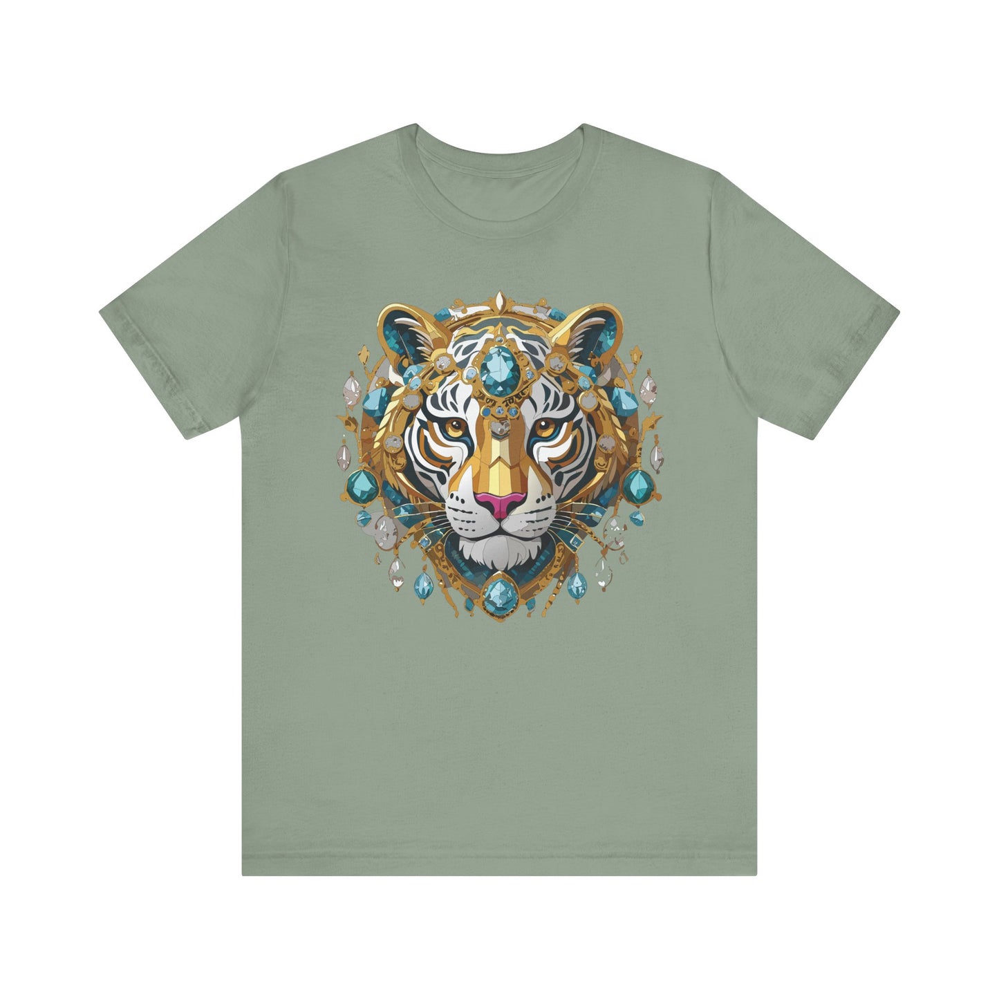 Animal Shirt, Shirt with Animal, Tee Shirt with Gold Animal Medal, Shirt with Antique Animal Medallion