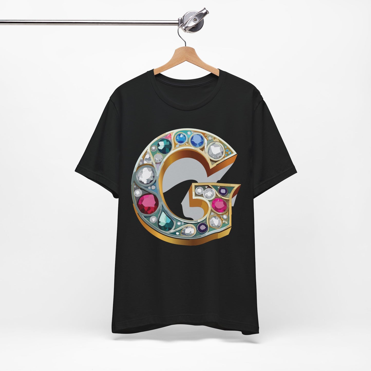Letter Shirt, Shirt with Letters, Tee Shirt with Gold Letter, Shirt with Antique Letters