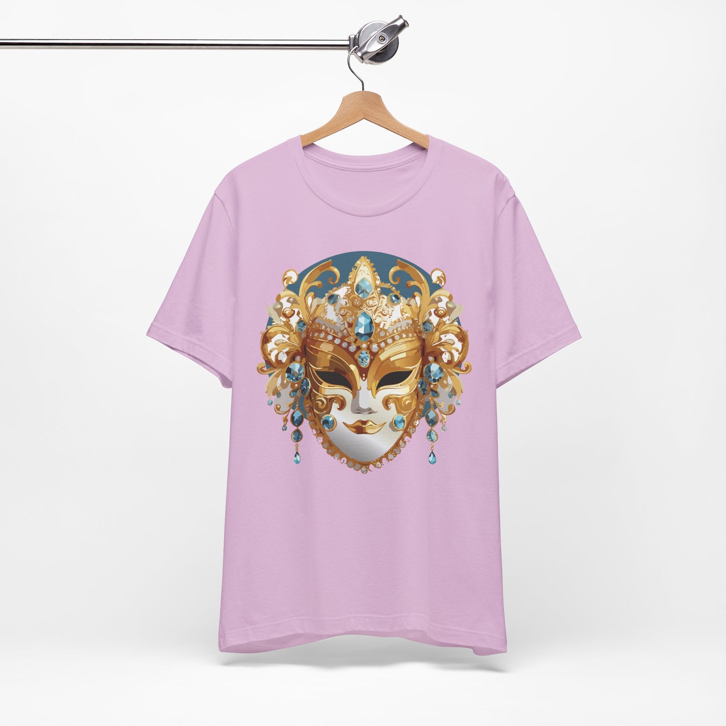 Mask Shirt, Shirt with Mask, Tee Shirt with Gold Face