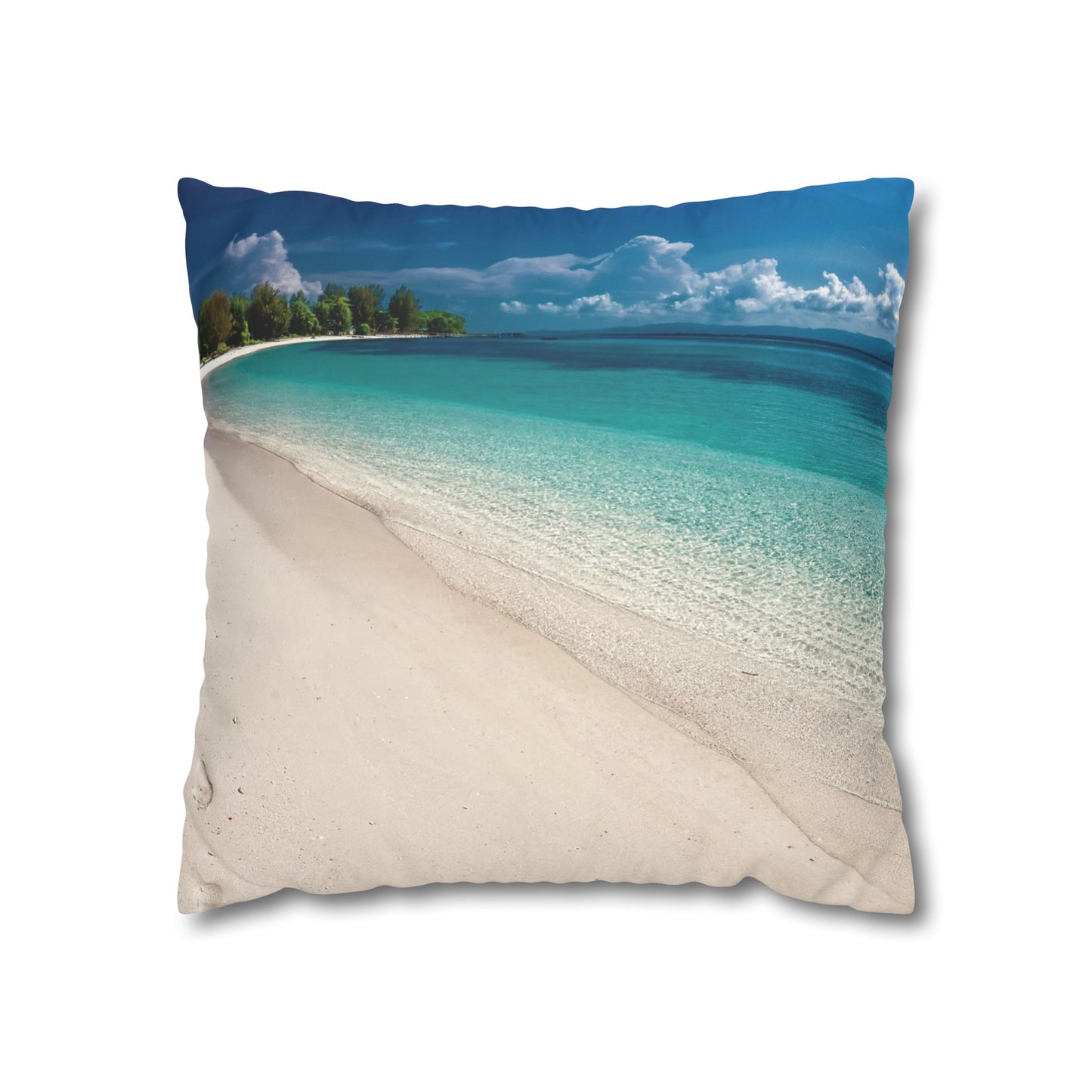 Beach Faux Suede Square Pillowcase