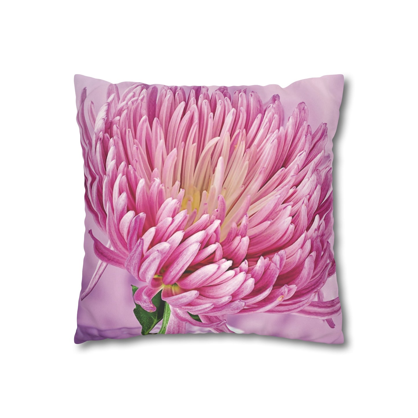 Floral Faux Suede Square Pillowcase