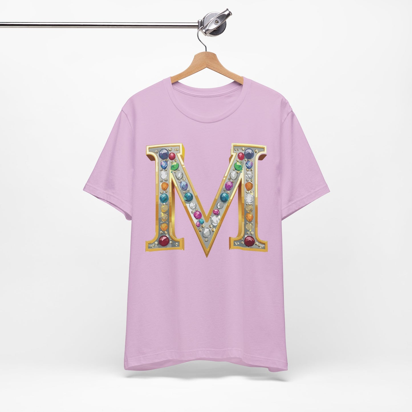 Letter Shirt, Shirt with Letters, Tee Shirt with Gold Letter, Shirt with Antique Letters