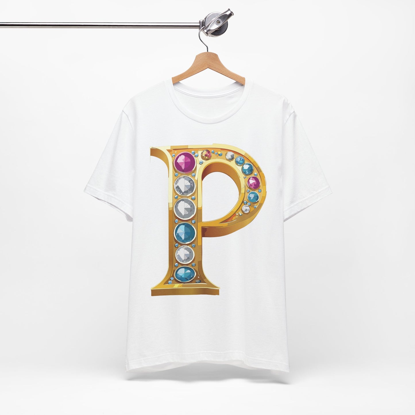 Letter Shirt, Shirt with Letters, Tee Shirt with Gold Letter, Shirt with Antique Letters