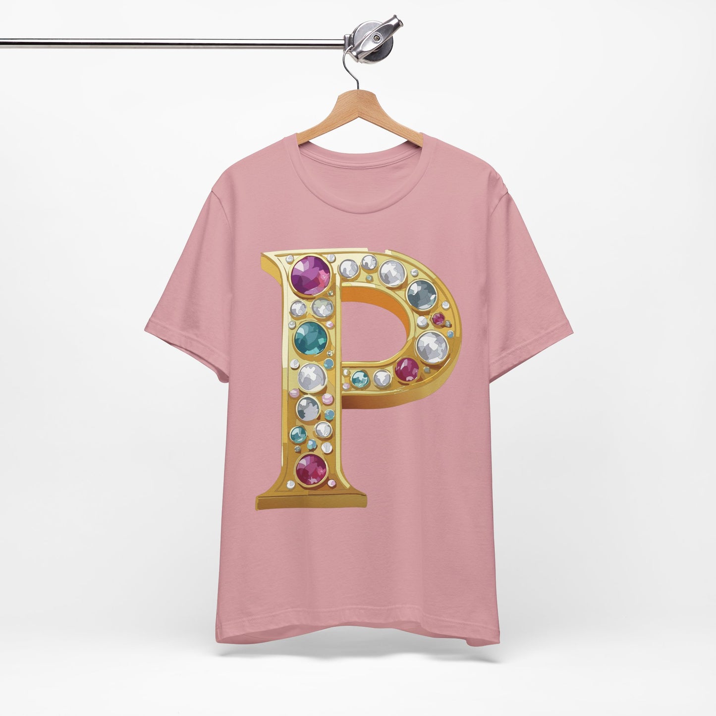 Letter Shirt, Shirt with Letters, Tee Shirt with Gold Letter, Shirt with Antique Letters