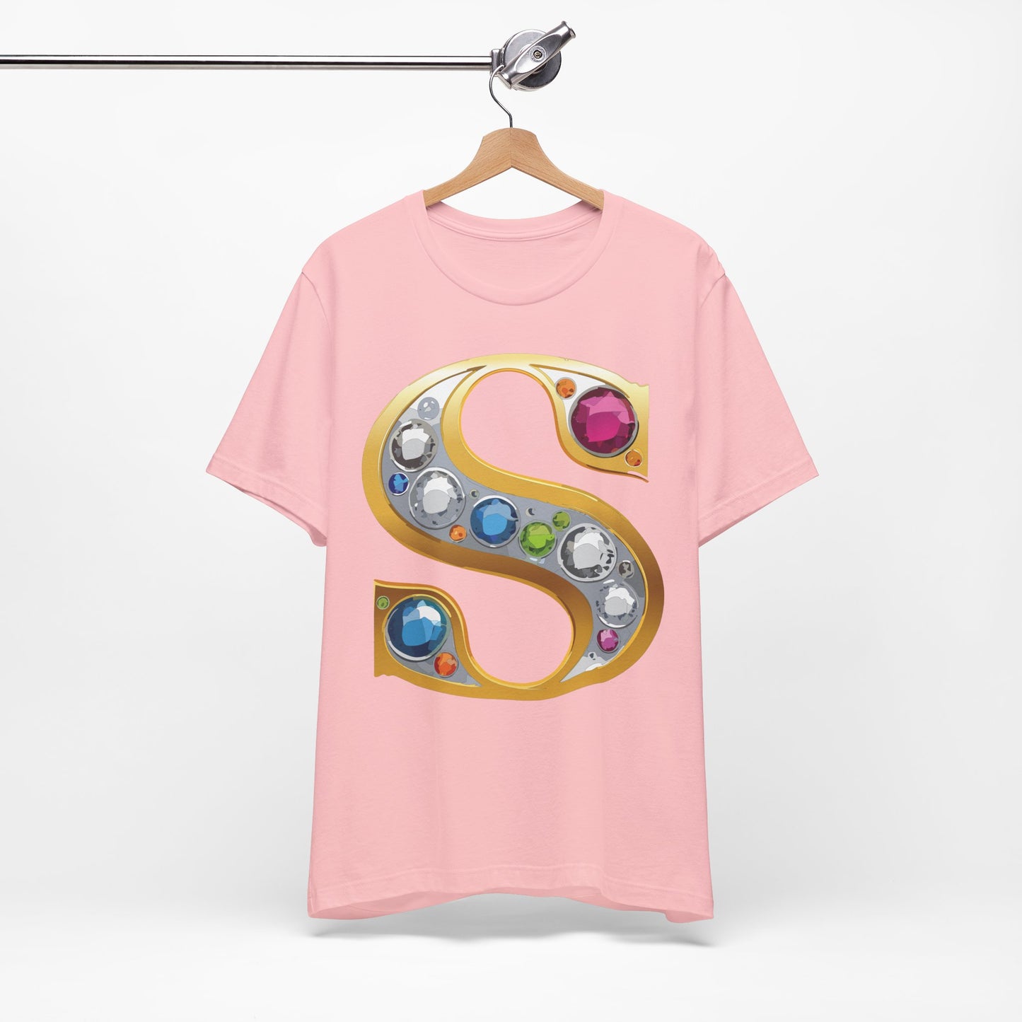 Letter Shirt, Shirt with Letters, Tee Shirt with Gold Letter, Shirt with Antique Letters