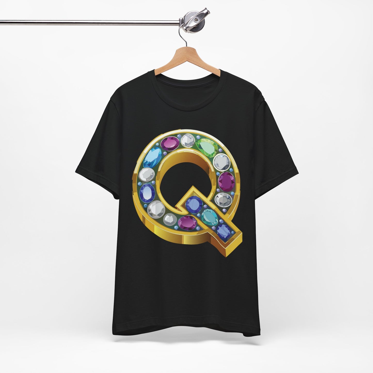 Letter Shirt, Shirt with Letters, Tee Shirt with Gold Letter, Shirt with Antique Letters