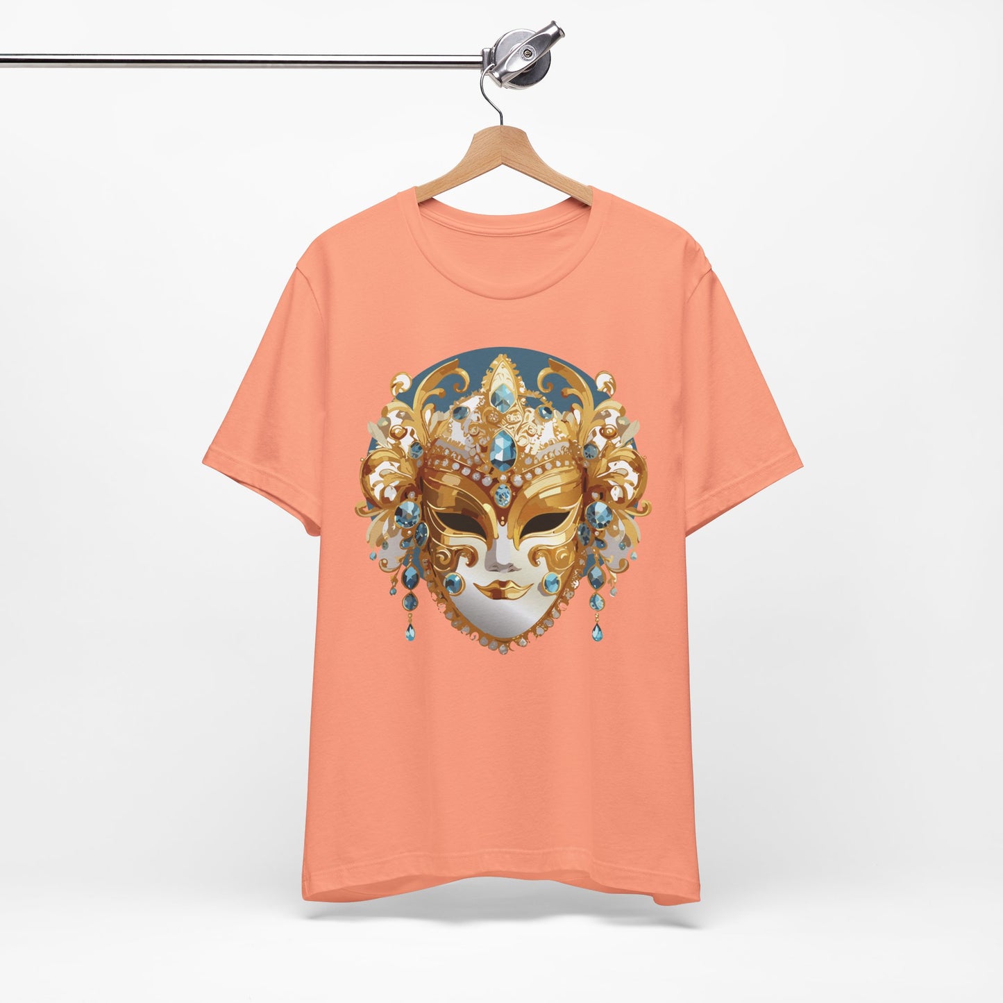 Mask Shirt, Shirt with Mask, Tee Shirt with Gold Face